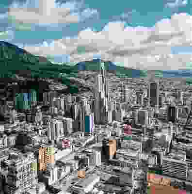 Overhead view of Bogota city.