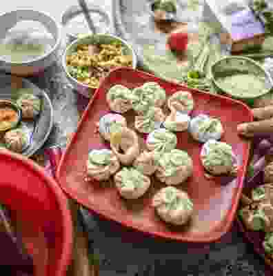 A plate of Momo from a cooking class in Nepal.