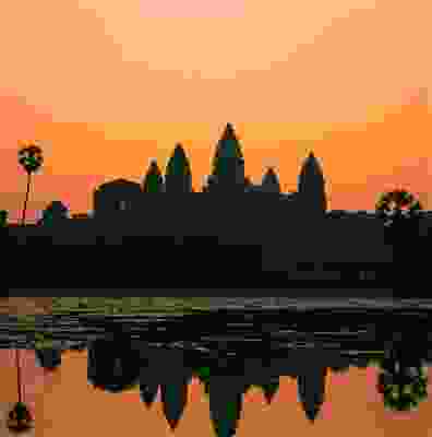 Angkor wat at sunrise in cambodia