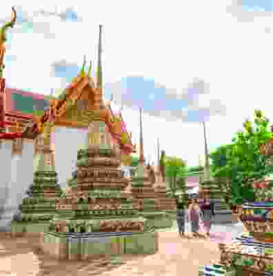 Bangkok's golden spired temples.