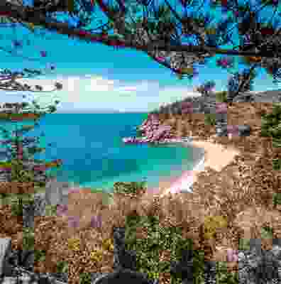 Panoramic view of Noosa beach, Australia. 
