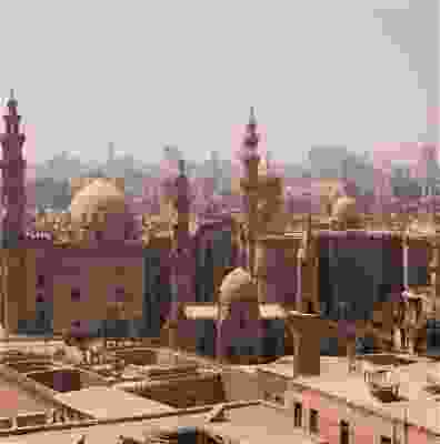 Landscape view of historic buildings in the city of Cairo.